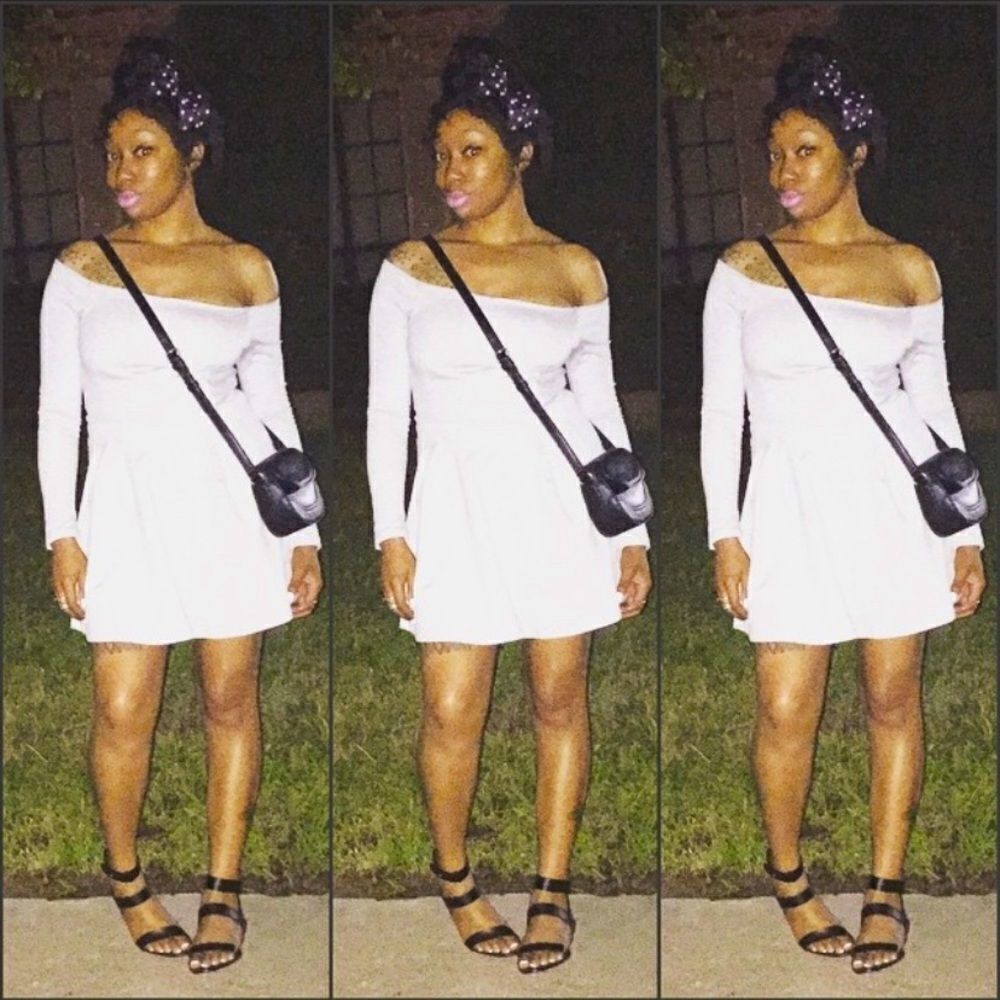 Gray Off The Shoulder Skater Dress!